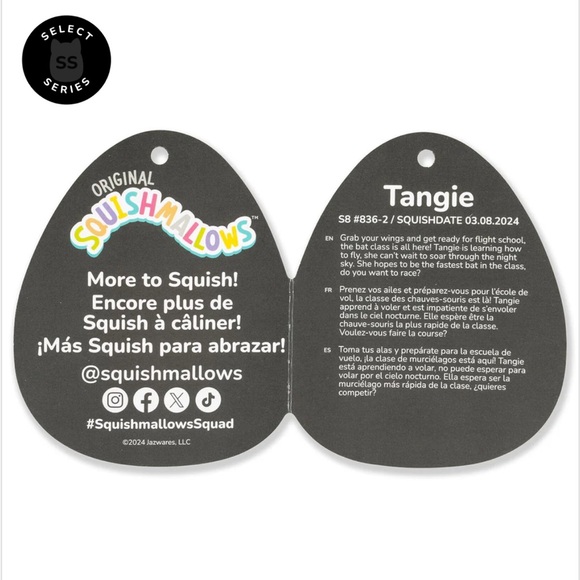 NWT Squishmallows Tangie the Orange Bat - Picture 7 of 7